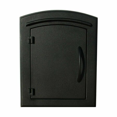 BOOK PUBLISHING CO 12 in. Manchester Security Drop Chute Mailbox with Plain Door Faceplate in Black GR2642869